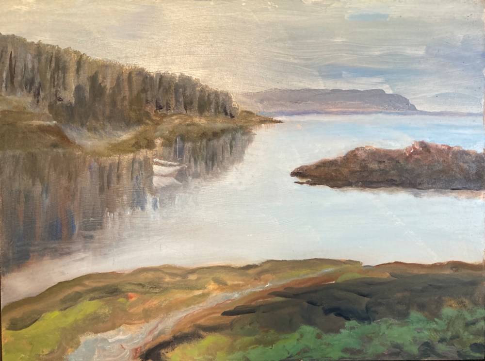 Oil painting of Halfmoon Bay