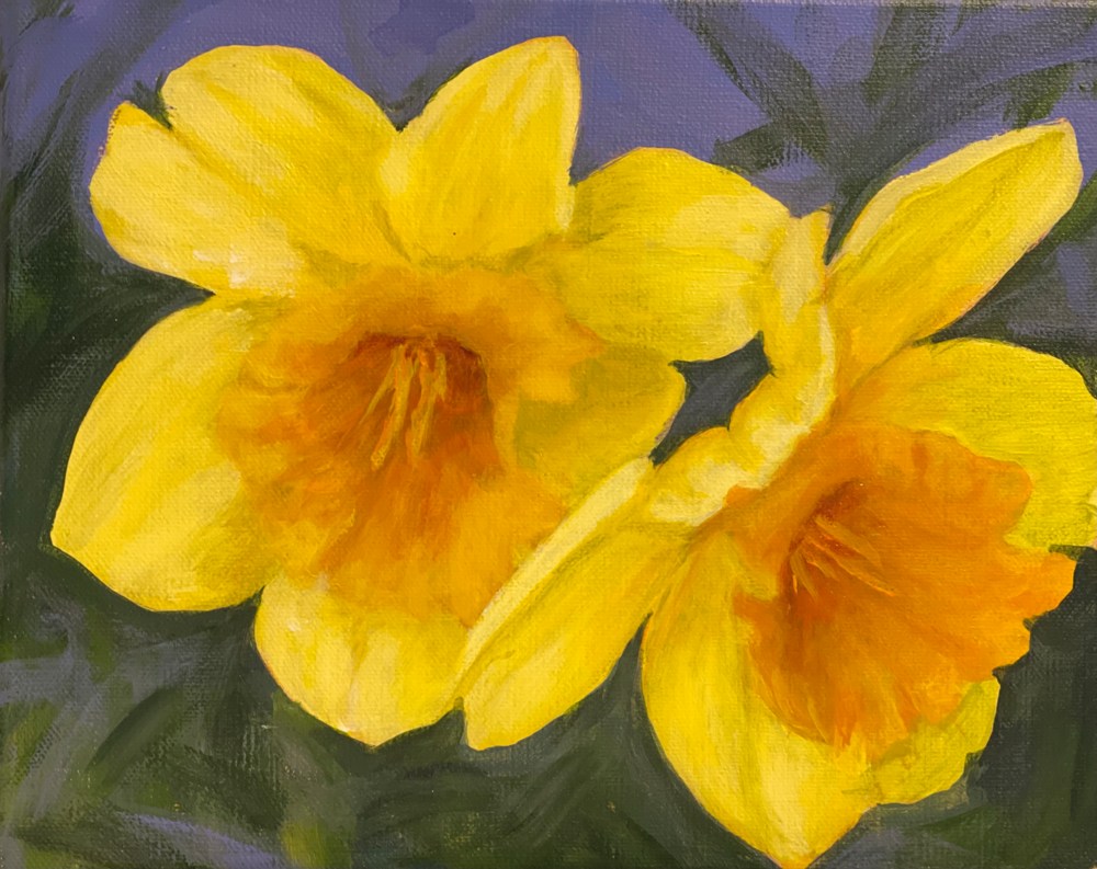 Acrylic painting of Daffodils