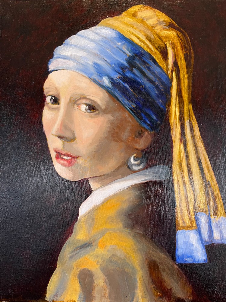 Oil painting of a Girl with the Pearl Earring
