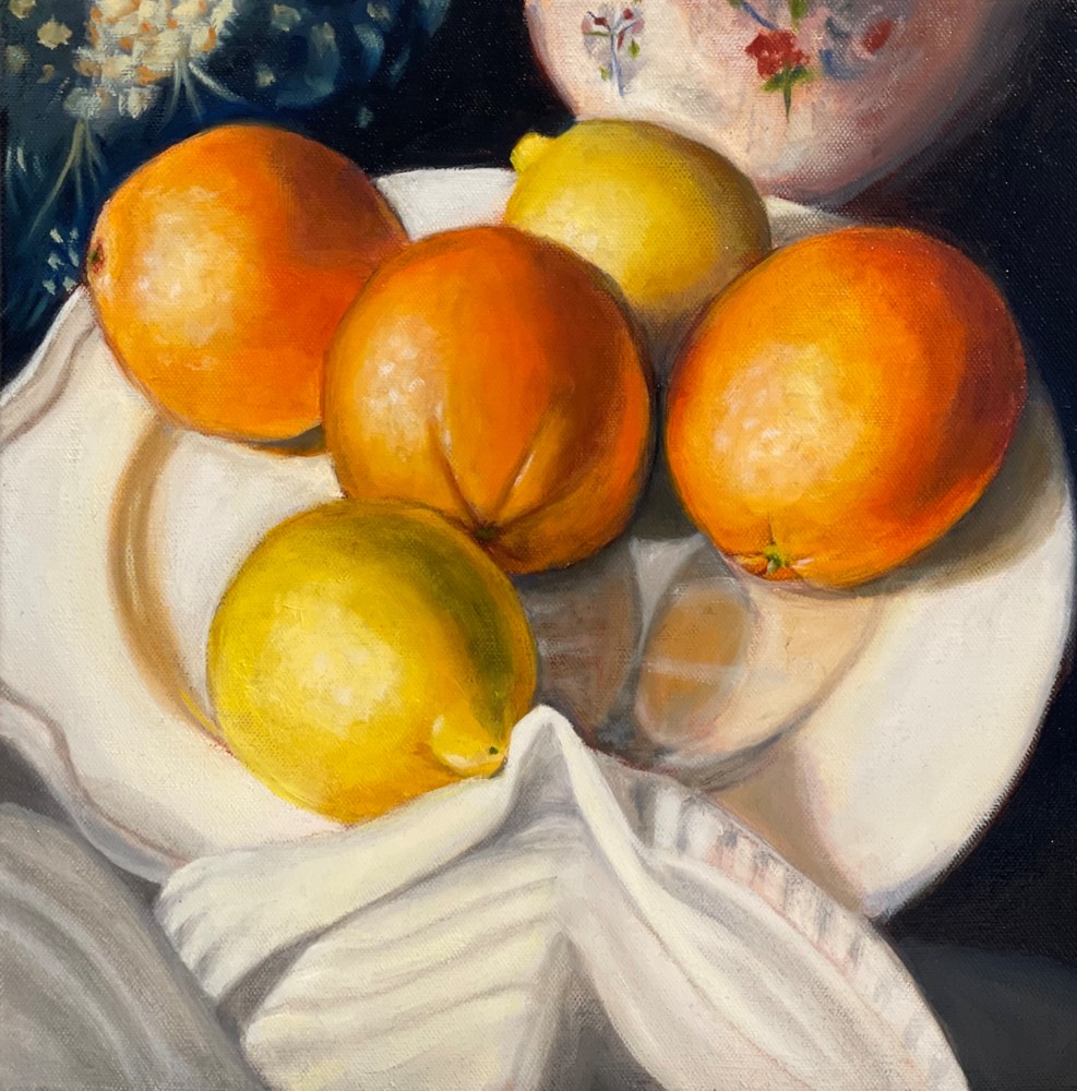 Oil painting of Lemons & Oranges
