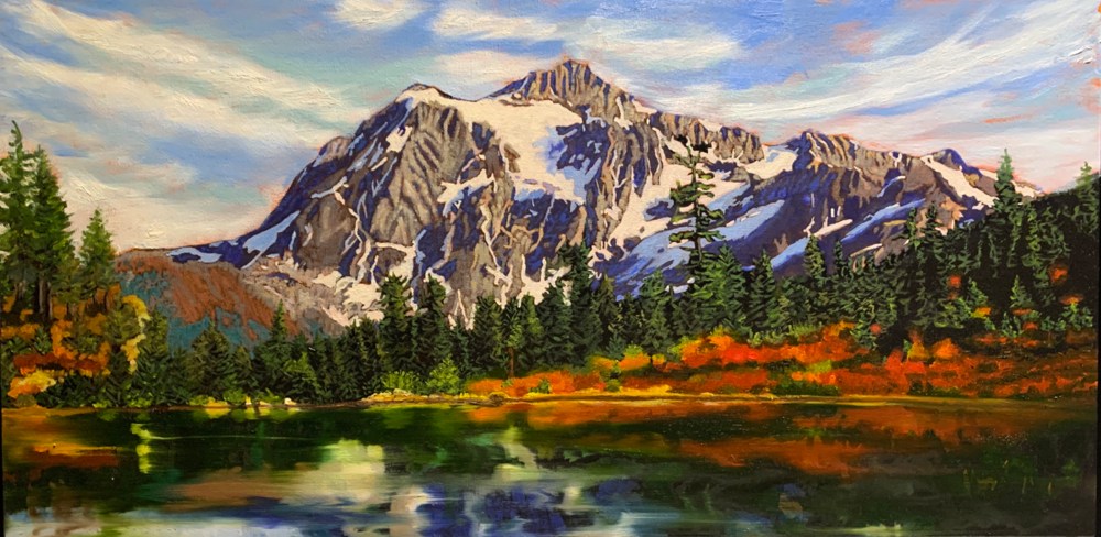 Oil painting of Mount Baker