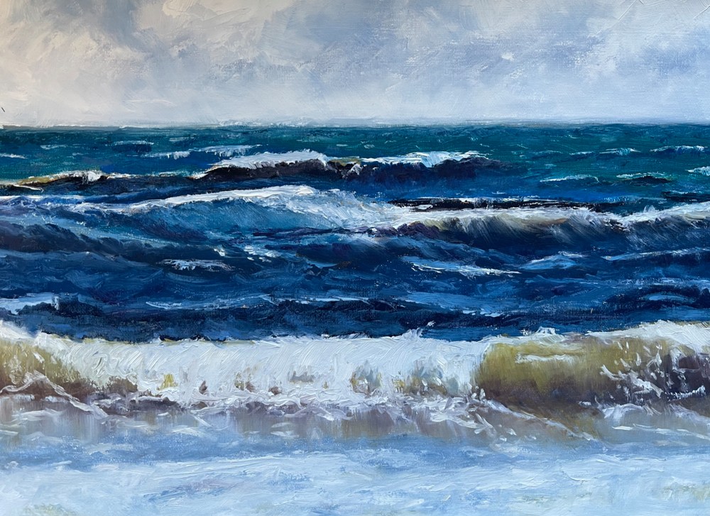Oil painting of West Coast Waves