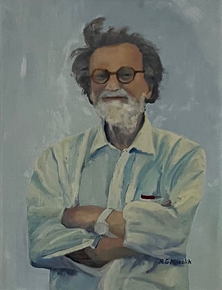 Oil painting of a Roman Artist