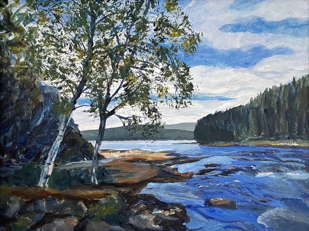 Acrylic painting of Tännforsen