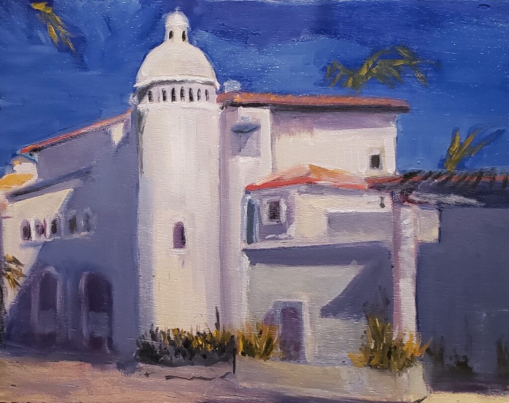 Oil painting of a Marina del Sol