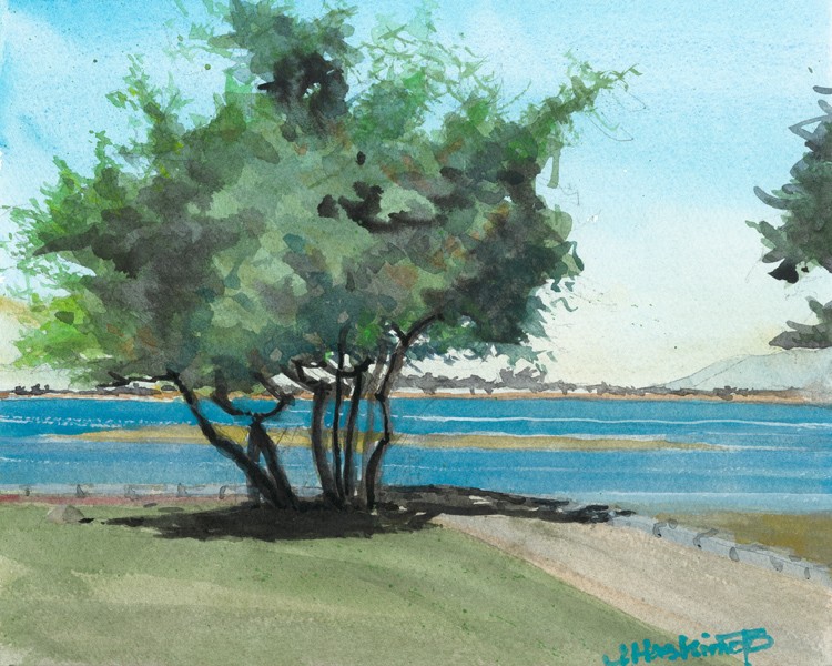 Watercolour painting of Blackie Spit