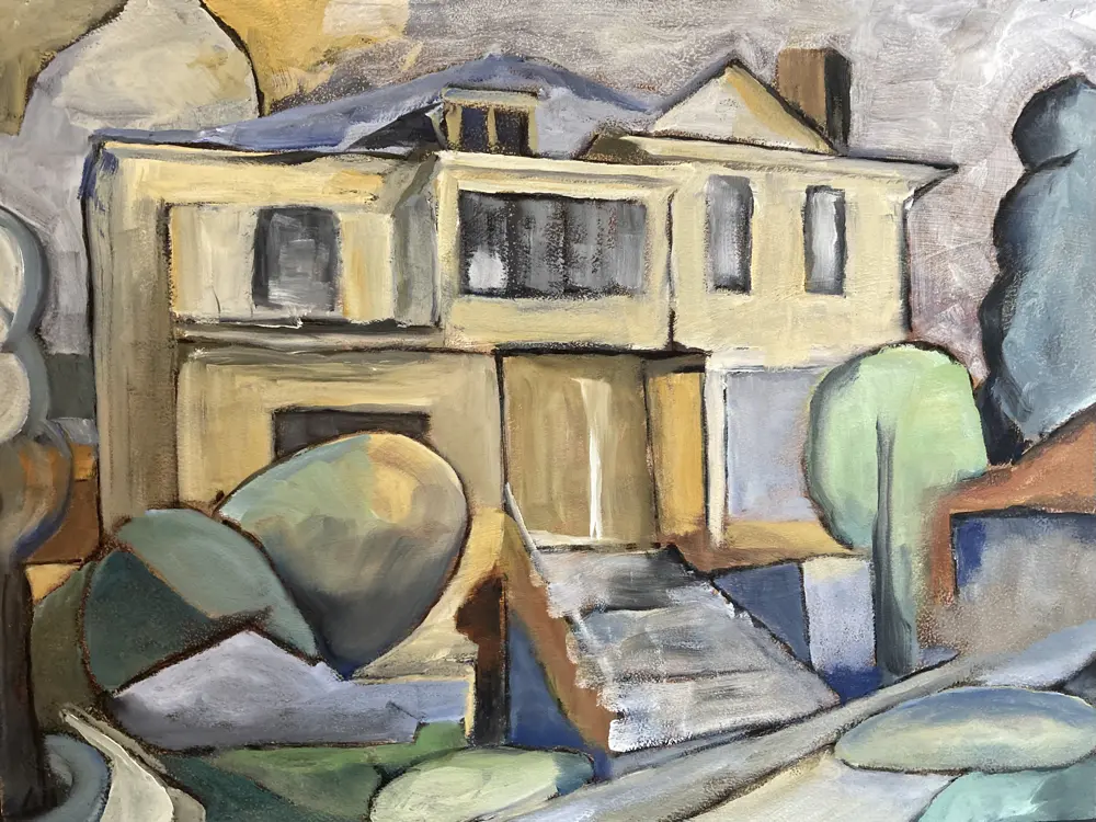 Oil painting of a Harold’s Farm House