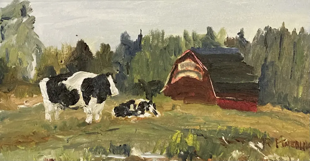 Oil painting of a Country Farm