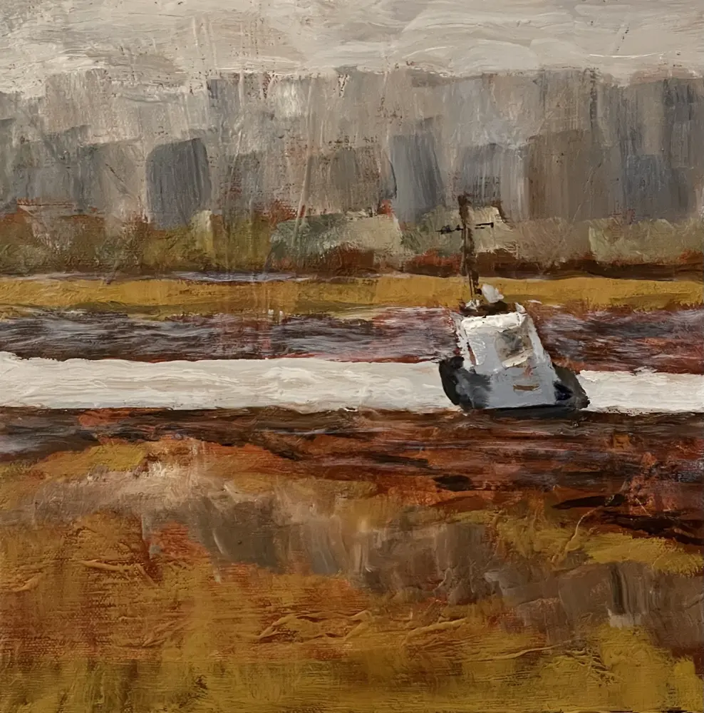 Oil painting of Workin’ the Slough