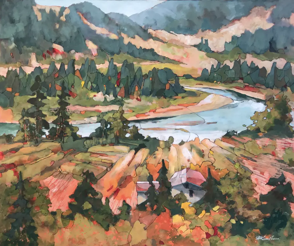 Acrylic painting of the Similkamin River