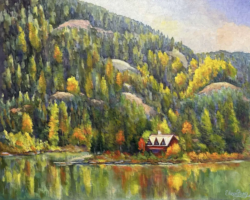 Acrylic, impressinistic painting of Whistler, B.C.